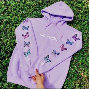 Love Yourself Broken Butterfly Hoodie